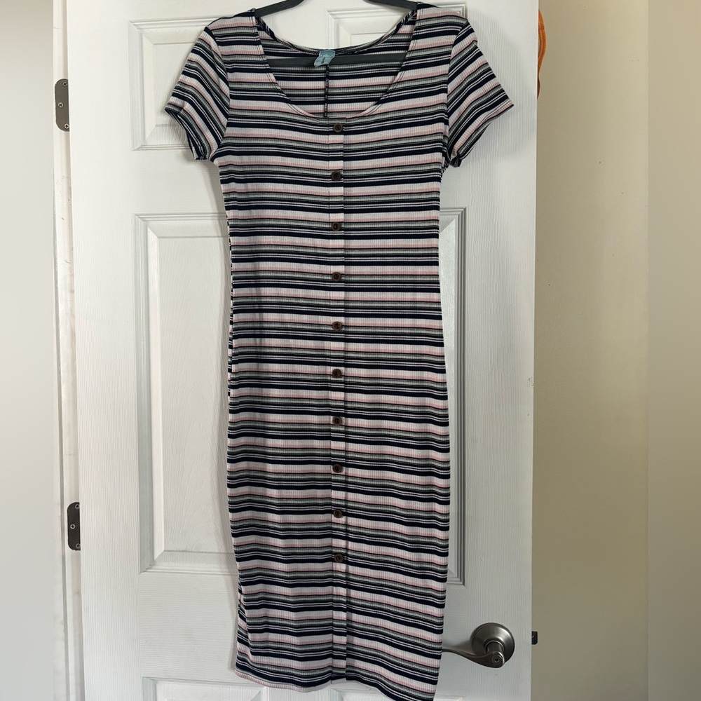 Striped Bodycon Midi Dress